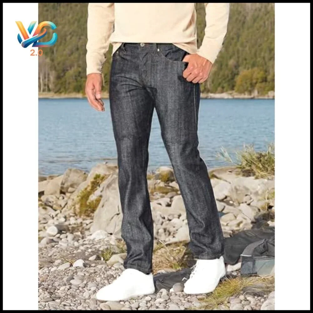 Men's Stretch Selvedge Jeans in‎ Weird Guy Fit, Five-Pocket Design